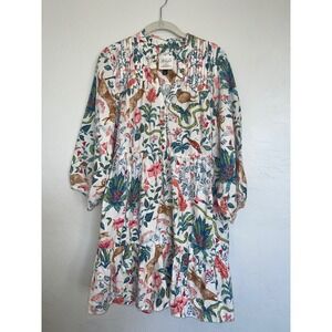 NWT Anthropologie Kelly Louise Judd Woodland Rabbit Tiered Mini Dress Ivory NWT